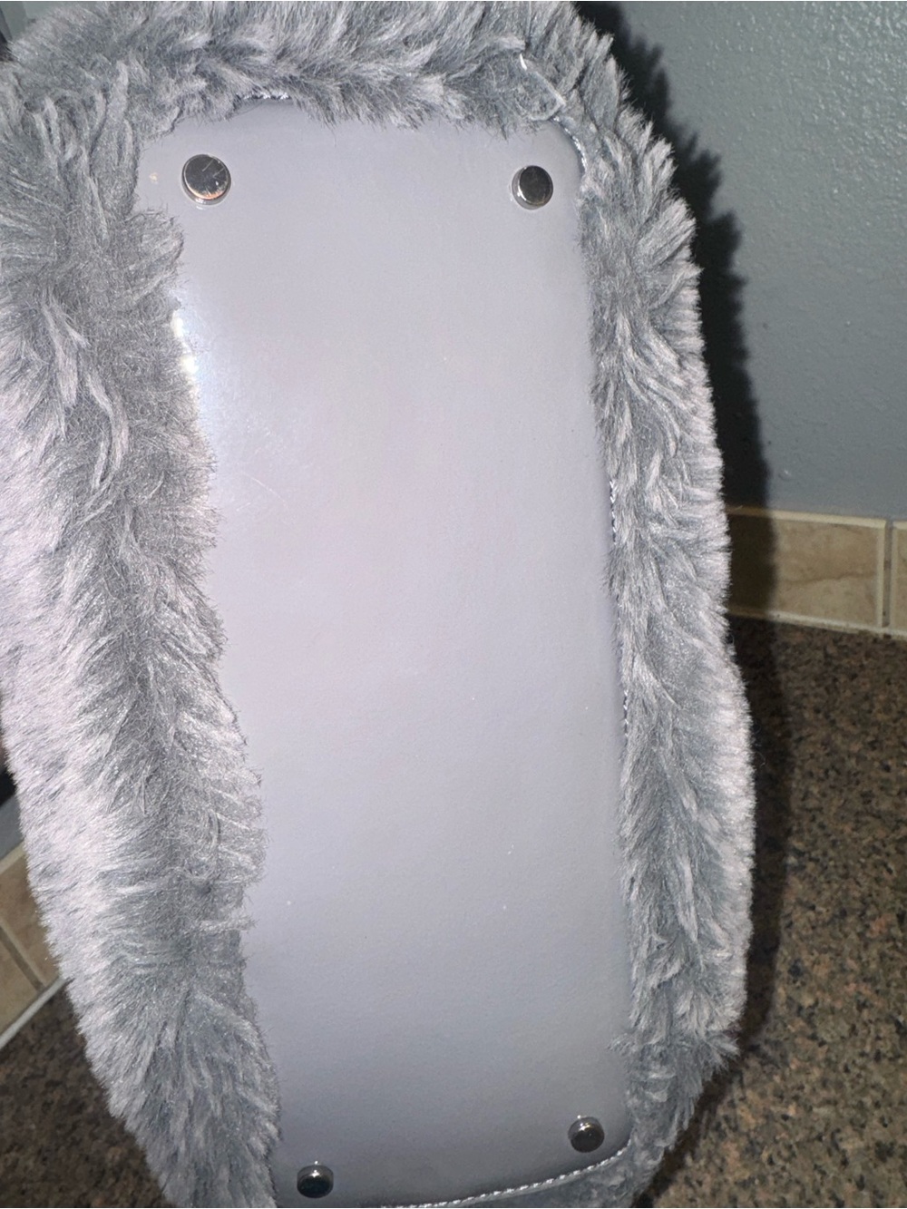 kate spade super rare Gray Faux Fur Satchel with crossbody strap (hard to find) - Picture 7 of 8